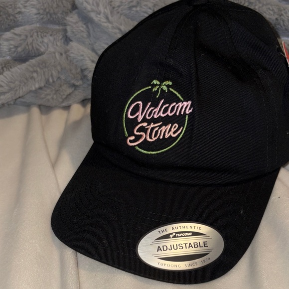 Volcom Other - Volcom Black Cap with Pink and Green Embroidery